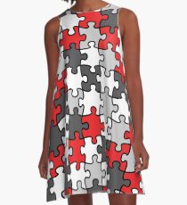 Puzzle Pattern A-Line Dress