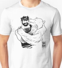 BEAR KISS - BLACK LINEART Unisex T-Shirt