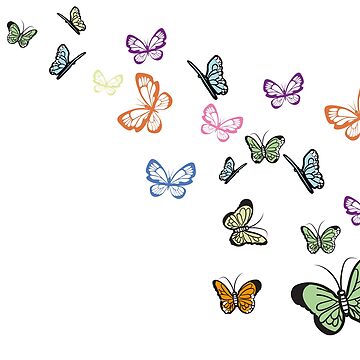 Leinwanddruck for Sale mit Fliegende Schmetterlinge. Bunter