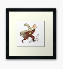 tintin and snowy Framed Print