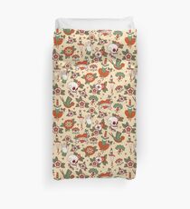 Traditional Old School Tattoo Pattern Duvet Cover