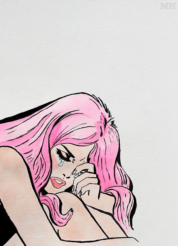quot;Sad Girl Pop Artquot; Greeting Cards by laureldenaee Redbubble quot;Sad Girl Pop Artquot; Greeting Cards by laureldenaee Redbubble