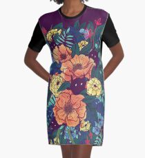 Wild Flowers Graphic T-Shirt Dress