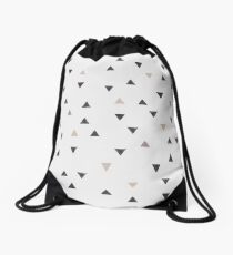 DOWN UP / scandi white / warm grey / flax / lavender Drawstring Bag