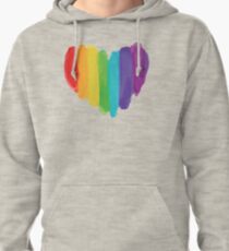 LGBTQ Watercolor Love Heart Pullover Hoodie