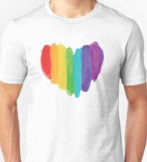LGBTQ Aquarell Liebe Herz Slim Fit T-Shirt