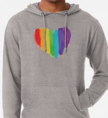 LGBTQ Watercolor Love Heart Lightweight Hoodie