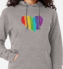 LGBTQ Watercolor Love Heart Lightweight Hoodie