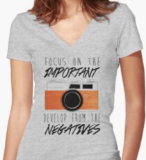 Life is Like a Camera Women's Fitted V-Neck T-Shirt