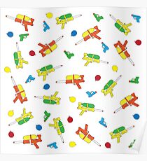Waterguns & Water Balloons Pattern Poster