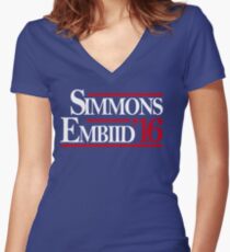 Simmons Embiid '16 Women's Fitted V-Neck T-Shirt
