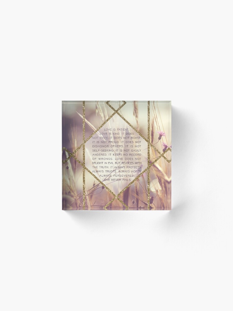 Alternate view of Love is Kind Acrylic Block