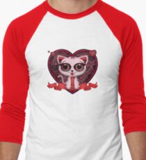 Valentine Kitten Men's Baseball ¾ T-Shirt