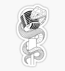 Vintage Microphone & Snake Sticker Sticker