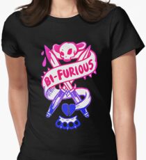 bi furious bisexual 2017 rainbow cute Women's Fitted T-Shirt