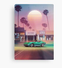 Synthwave Sunset Drive Metal Print