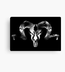 Ram Head White Grey Canvas Print
