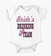 cute pink bride's drinking team bachelorette party One Piece - Short Sleeve
