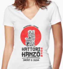 Hattori Hanzo Tailliertes T-Shirt mit V-Ausschnitt