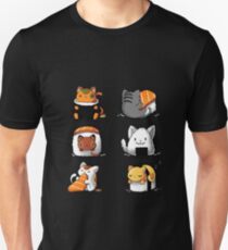 Camiseta ajustada Lindos gatos de sushi