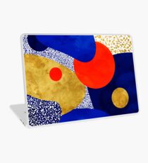 Terrazzo galaxy blau Nacht Gelbgold Orange Laptop Folie
