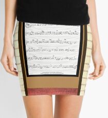 Piano keys with sheet music by Kristie Hubler Mini Skirt