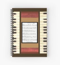 Piano keys with sheet music by Kristie Hubler Spiral Notebook
