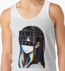 IS THIS ART? SAD JAPANESE AESTHETIC (White border) Tank Top