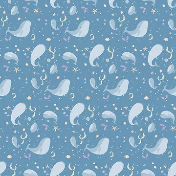 Artwork thumbnail, Under the sea whale pattern by LeahIngledew