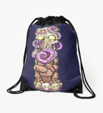 Tiki Skull Octopus Drawstring Bag