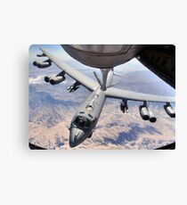 A B-52 Stratofortress receives fuel from a KC-135 Stratotanker over Afghanistan. Canvas Print