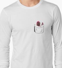 Pink Guy in a Pocket Long Sleeve T-Shirt