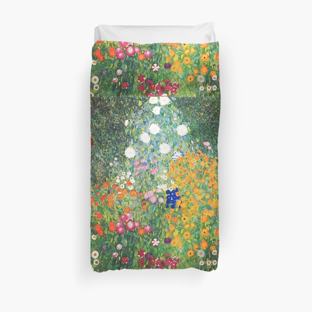Flower Garden by Gustav Klimt Duvet Cover