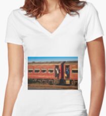 Morning Train Women's Fitted V-Neck T-Shirt