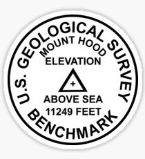 Mount Hood, Oregon USGS Style Benchmark Sticker