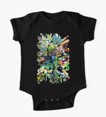 Tubes of Wonder - Abstract Aquarell + Stift Illustration Baby Body Kurzarm