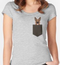 Camiseta entallada de cuello redondo Skylar - Ideas de regalos de pastor alemán para regalos de personas perro y perro