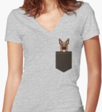 Skylar - German Shepherd gift ideas for dog person and dog people gifts Women's Fitted V-Neck T-Shirt