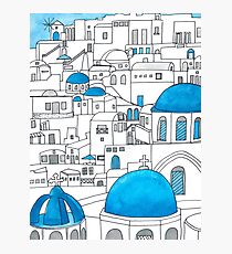 Santorini Blue and White Paradise Photographic Print