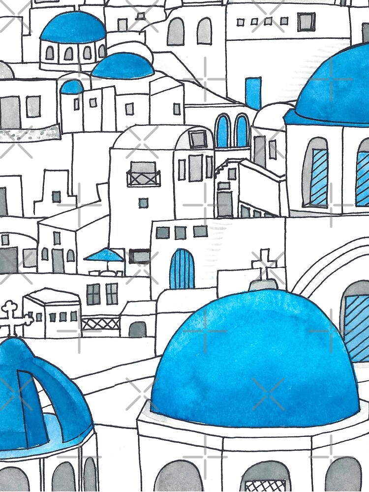 Santorini Blue and White Paradise by jenbucheli