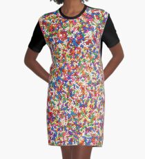 Regenbogen besprüht T-Shirt Kleid
