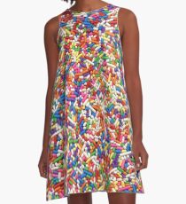 Regenbogen besprüht A-Linien Kleid
