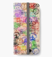 Vintage Passport Stamps iPhone Wallet/Case/Skin
