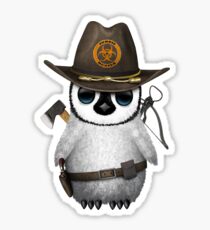 Baby Penguin Zombie Hunter Sticker