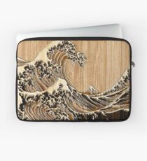Die große Hokusai-Welle im Bambus-Inlay-Stil Laptoptasche