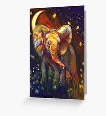 Elephant at Night Greeting Card