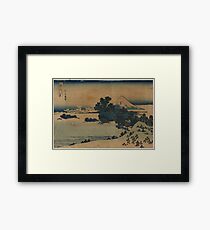 Berg Fuji-Szene - Japaner vor 1915 Woodblock Druck Gerahmtes Wandbild