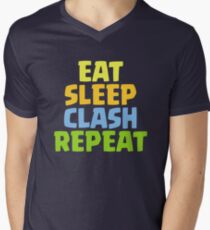 Eat Sleep Clash Repeat Funny Gift Men's V-Neck T-Shirt