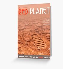 Space Travel Poster - A Trip to Mars Greeting Card