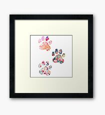 Floral Paw Print Trio Framed Print